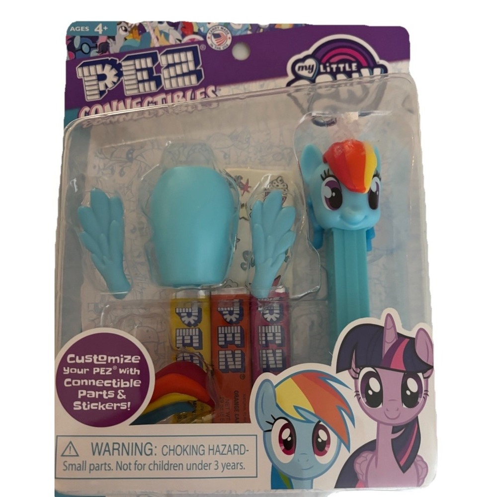 Pez Connectibles "My Little Pony" Blue Rainbow Dash Deluxe w/Parts & Stickers